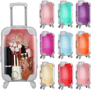 10 Pack Mini Suitcase Party Favor Gift Box Plastic False Eyelashes Packaging Luggage Box for Travel Wedding Bachelorette Party Bridesmaid Bridal Shower Favors Decorations (Multicolor)
