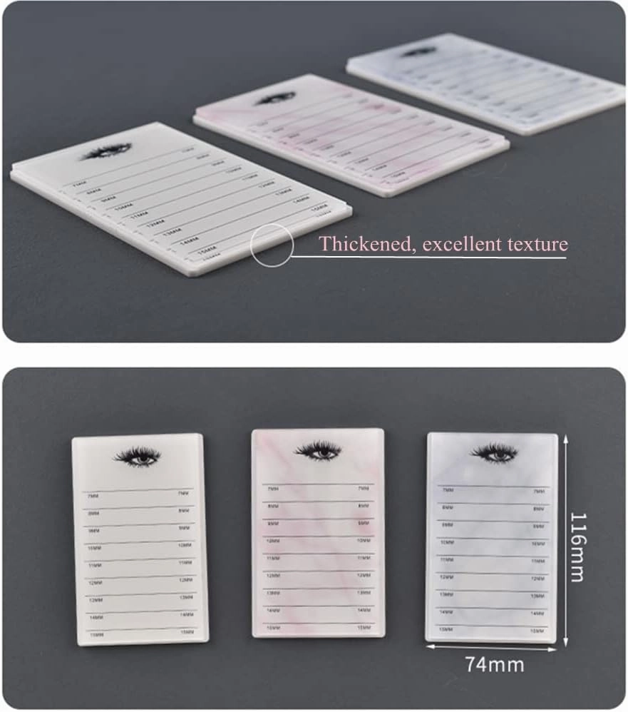 10 Layers Acrylic Eyelash Storage Box, Makeup Eyelashes Extension Close-Packed Display with 10 Pallets, Grafting False Eyelashes Glue Pallet Holder Display Organizer (Marble Pink)