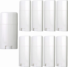 10 Pack 75ml White Empty Deodorant Containers 2.5 oz Oval Lip Balm Tubes Plastic Deodorant Container Oval Twist Up Refillable Tubes BPA-Free for DIY Deodorants Lipstick Crayon Chapstick Tubes