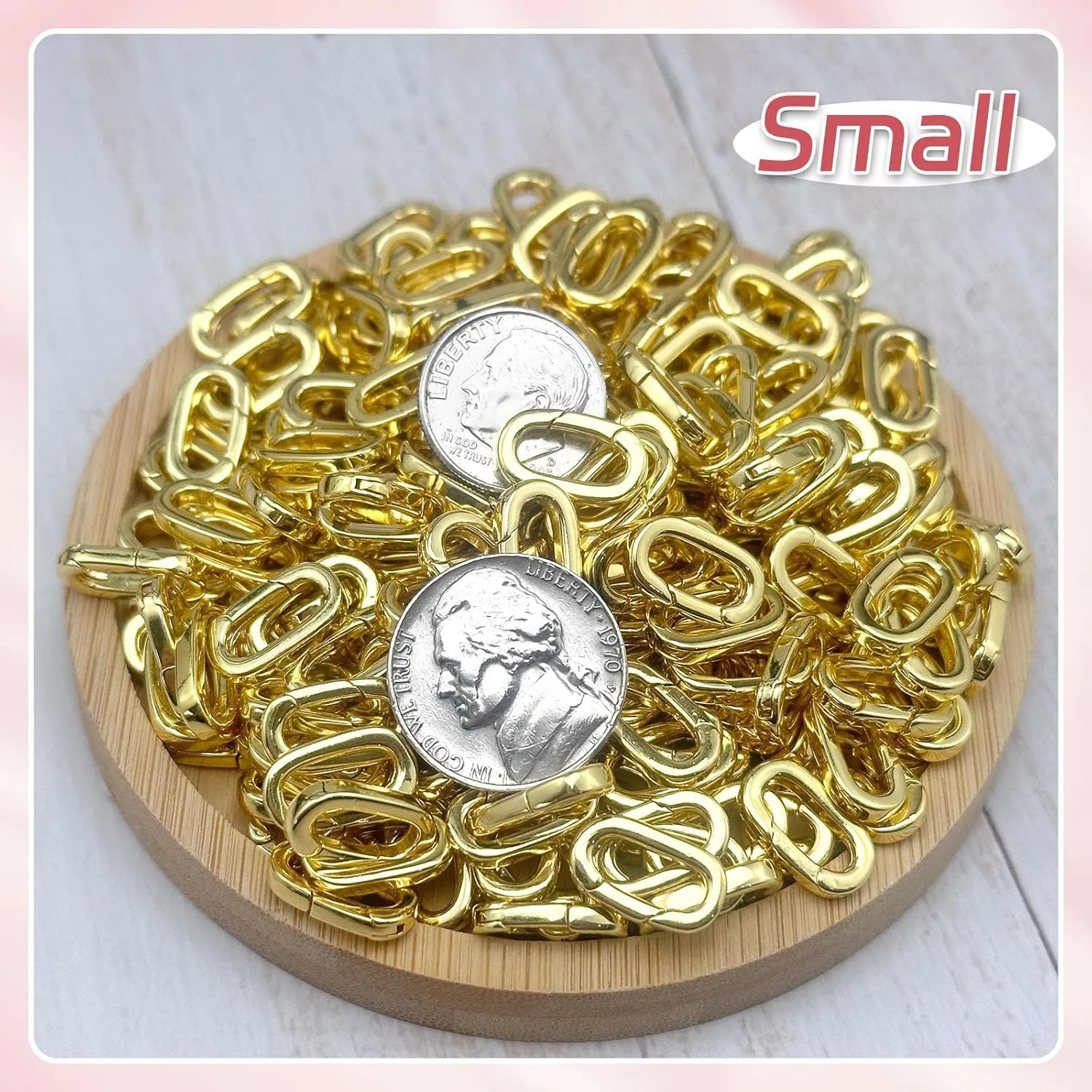10Pcs Oval Clasp Carabiner Necklace Clasps and Closures Spring Ring Clasp Pearl Necklace Enhancer Connector for Jewelry Finding Necklace Bracelet Making