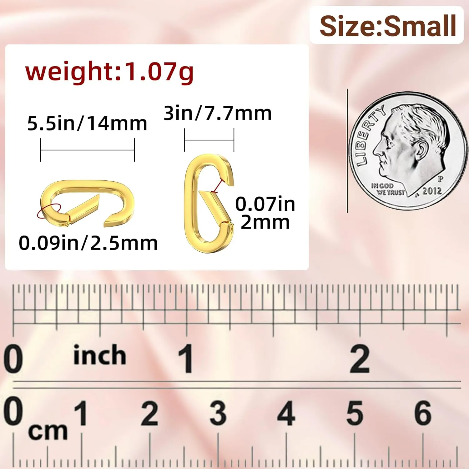 10Pcs Oval Clasp Carabiner Necklace Clasps and Closures Spring Ring Clasp Pearl Necklace Enhancer Connector for Jewelry Finding Necklace Bracelet Making