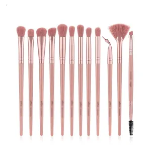 12 Pcs Makeup Brushes Set Eye Shadow Blending Eyeliner Eyelash Eyebrow Fan Highlighter Make Up Brush