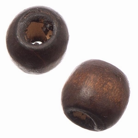 12mm Dark Brown Oval Wood Beads 100/pk