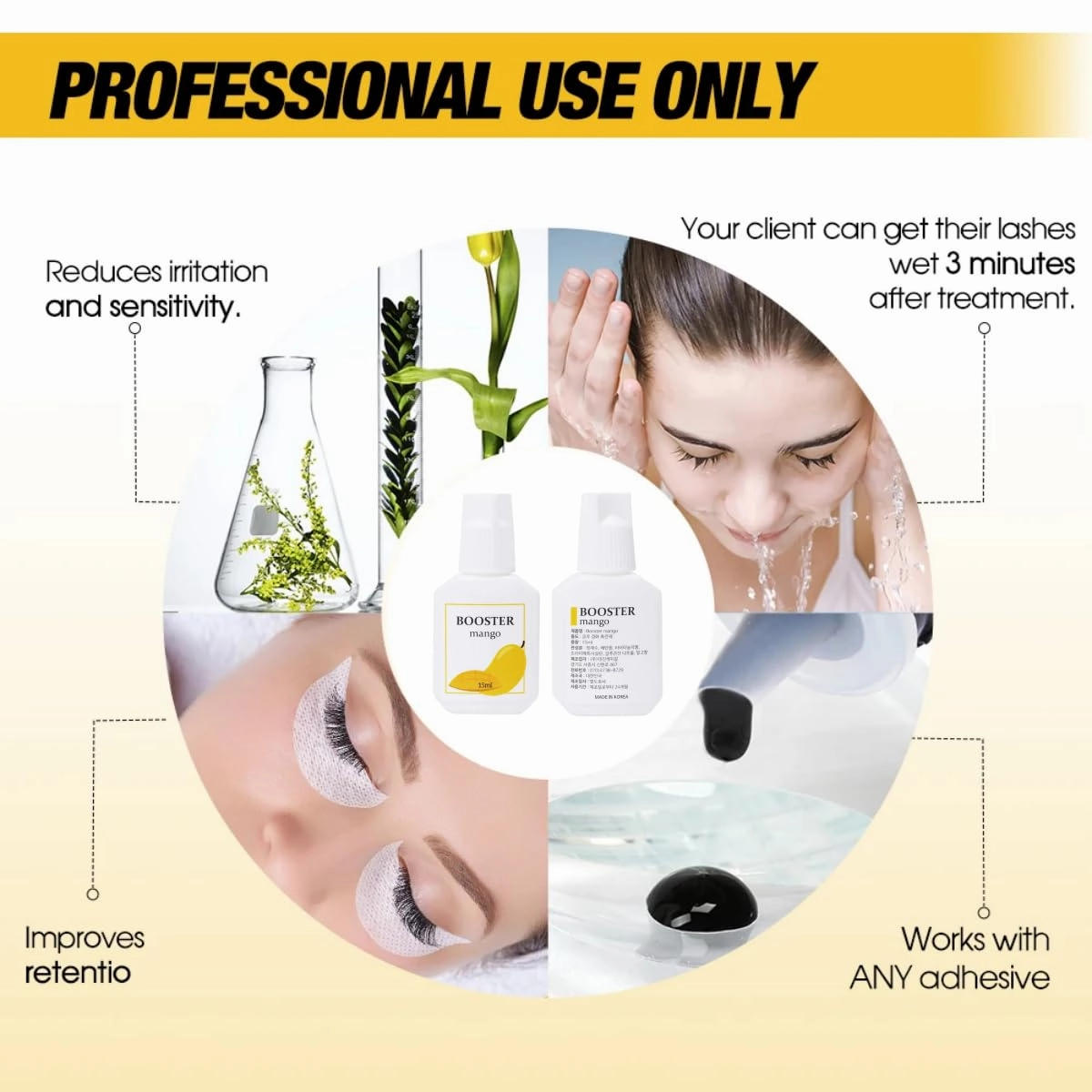 15ml Original Sky Booster Mango Banana Eyelash Extensions Bonder 2PCS Eyelash Glue Super Bonder Lash Glue Primer Clear Scented Accelerated Dry Made in Korea