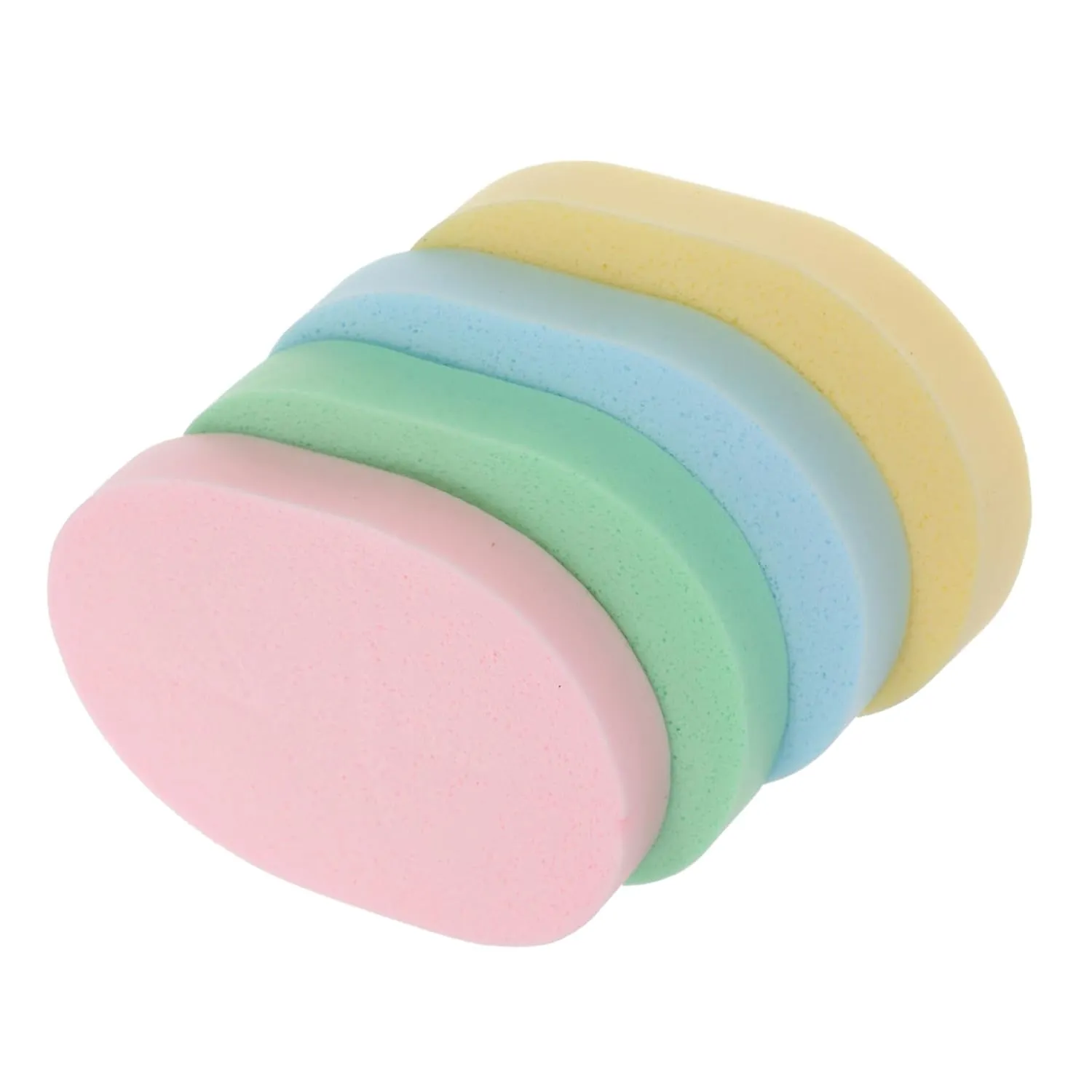16pcs Oval Face Wash Sponges Exfoliating Facial Cleaning Tool for Makeup Removal Portable and Easy to Hold for Daily Face Cleansing Suitable for Women and Girls