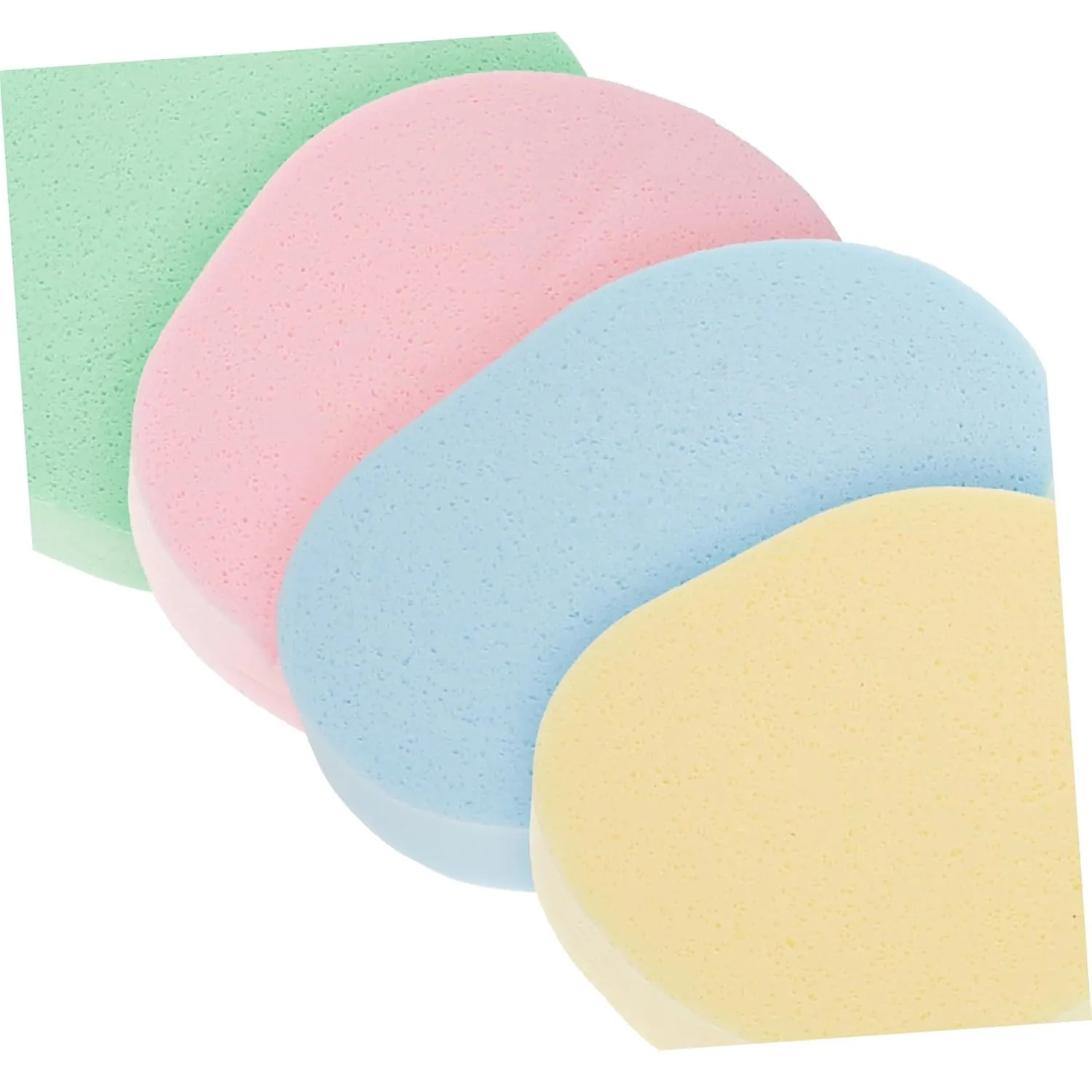 16pcs Oval Face Wash Sponges Exfoliating Facial Cleaning Tool for Makeup Removal Portable and Easy to Hold for Daily Face Cleansing Suitable for Women and Girls