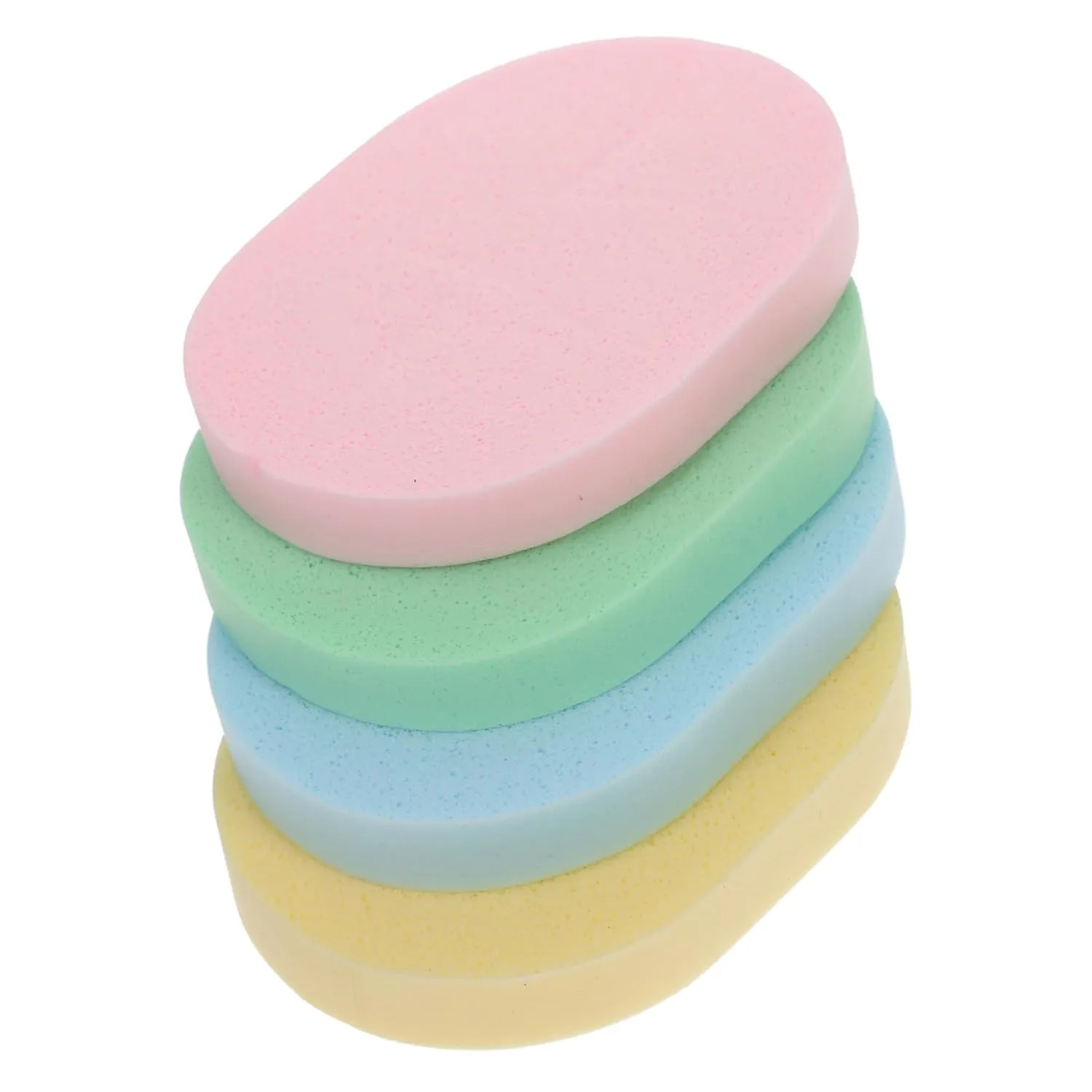 16pcs Oval Face Wash Sponges Exfoliating Facial Cleaning Tool for Makeup Removal Portable and Easy to Hold for Daily Face Cleansing Suitable for Women and Girls