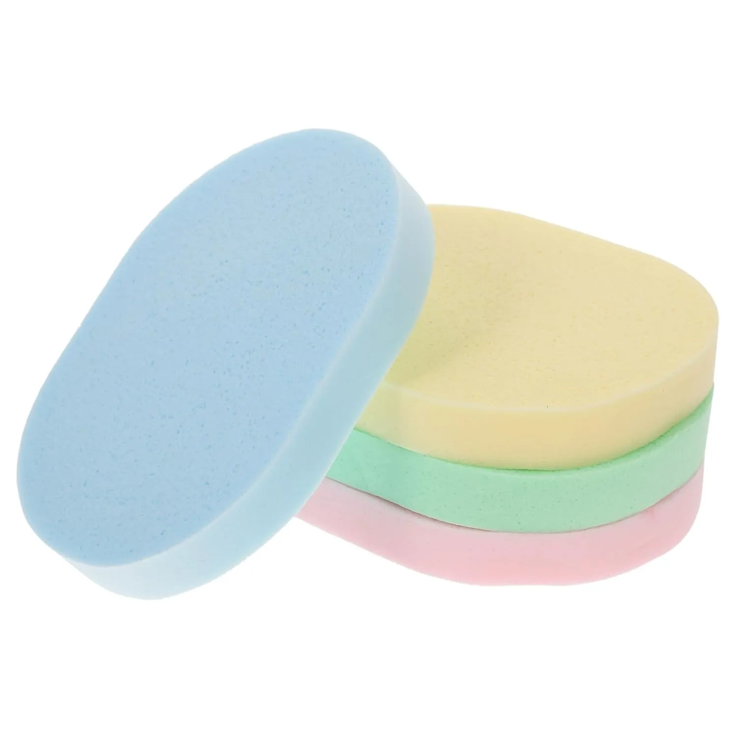 16pcs Oval Face Wash Sponges Exfoliating Facial Cleaning Tool for Makeup Removal Portable and Easy to Hold for Daily Face Cleansing Suitable for Women and Girls