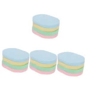 16pcs Oval Face Wash Sponges Exfoliating Facial Cleaning Tool for Makeup Removal Portable and Easy to Hold for Daily Face Cleansing Suitable for Women and Girls