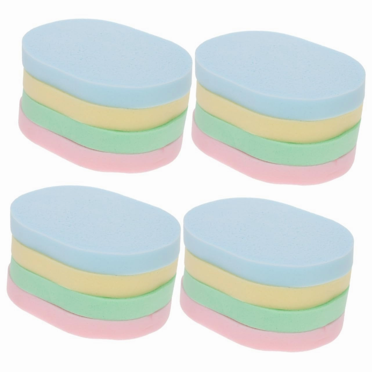 16pcs Portable Oval Face Sponges Lightweight Facial Cleansing Tools for Gentle Exfoliation for Makeup Removal and Daily Face Washing for Women and Girls