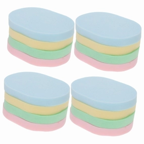 16pcs Portable Oval Face Sponges Lightweight Facial Cleansing Tools for Gentle Exfoliation for Makeup Removal and Daily Face Washing for Women and Girls
