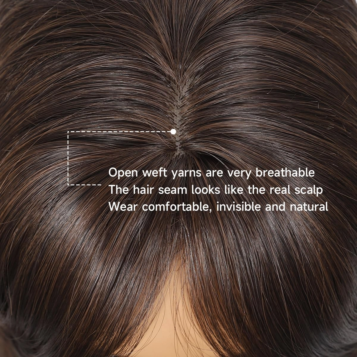 18 inch Hair Toppers for Women with Thinning Hair Straight Hair Topper 6.5"x6.5" large Base with Bangs Hairpiece Light and Natural Hair Piece (Chestnut Brown)