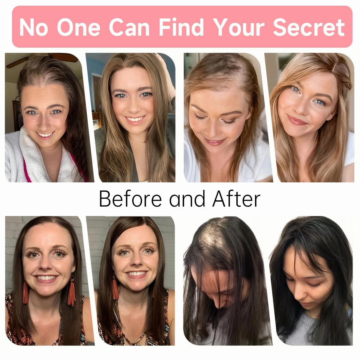 18 inch Hair Toppers for Women with Thinning Hair Straight Hair Topper Synthetic Wig Clip In Hair Topper 6.5""x6.5"" large Base with Bangs Hairpiece Light and Natural Hair Piece Brown