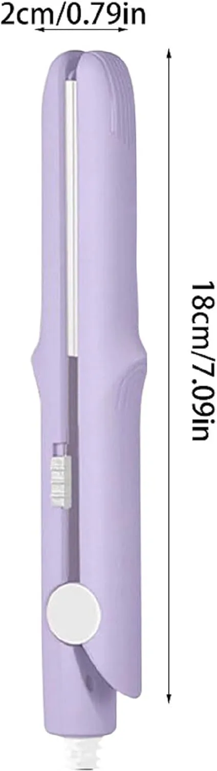 2-in-1 Mini Dual Purpose Curling Iron for Short Hair, Dualglam Curling Wand & Flat Iron Hair Straightener, Portable Travel 3/4 Inch Barrel Curlers for Women Men Styling Tools(Mauve)