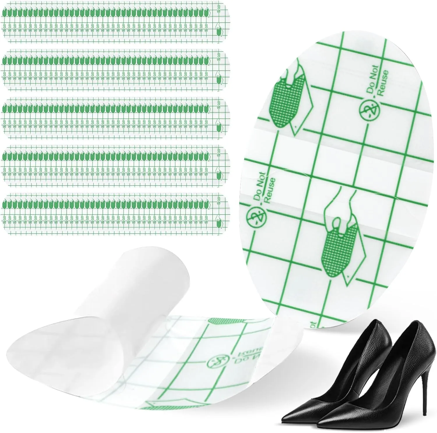 200pcs Zealburst Self Adhesive Invisible Heel Anti-Wear Sticker, Waterproof Anti Wear Foot Care Heel Protection Pad, Heels Stickers Transparent Thin for High Heels for Prevent Heels Rubbed