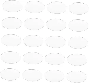 20Pcs Mini Oval Alloy Mirror Lens for DIY Makeup Craft Unfinished Cosmetic Mirror for Art Projects Small for Handbag Storage for Rhinestone Decoration