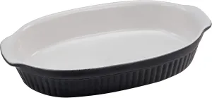 23532 Classic Black & White 1-Piece Crockery Set, Stoneware Casserole Dish, Dishwasher and Microwave Safe, Made in Portugal