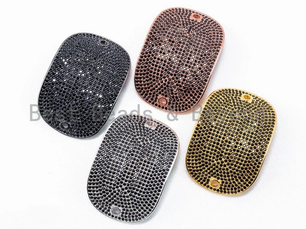 27x39mm Black CZ Micro Pave Big Curved Oval Go-Go Connector, Bracelet Space Connector, Cubic Zirconia Large Beads, sku#M25