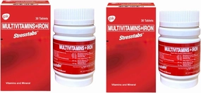 2 Stresstabs Multivitamins   Iron, 30 Tablets