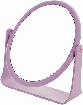 2pcs Double-Sided Rotatable Makeup Mirrors Purple Small Square Mirror for Desk Vanity Cosmetic Safe Material