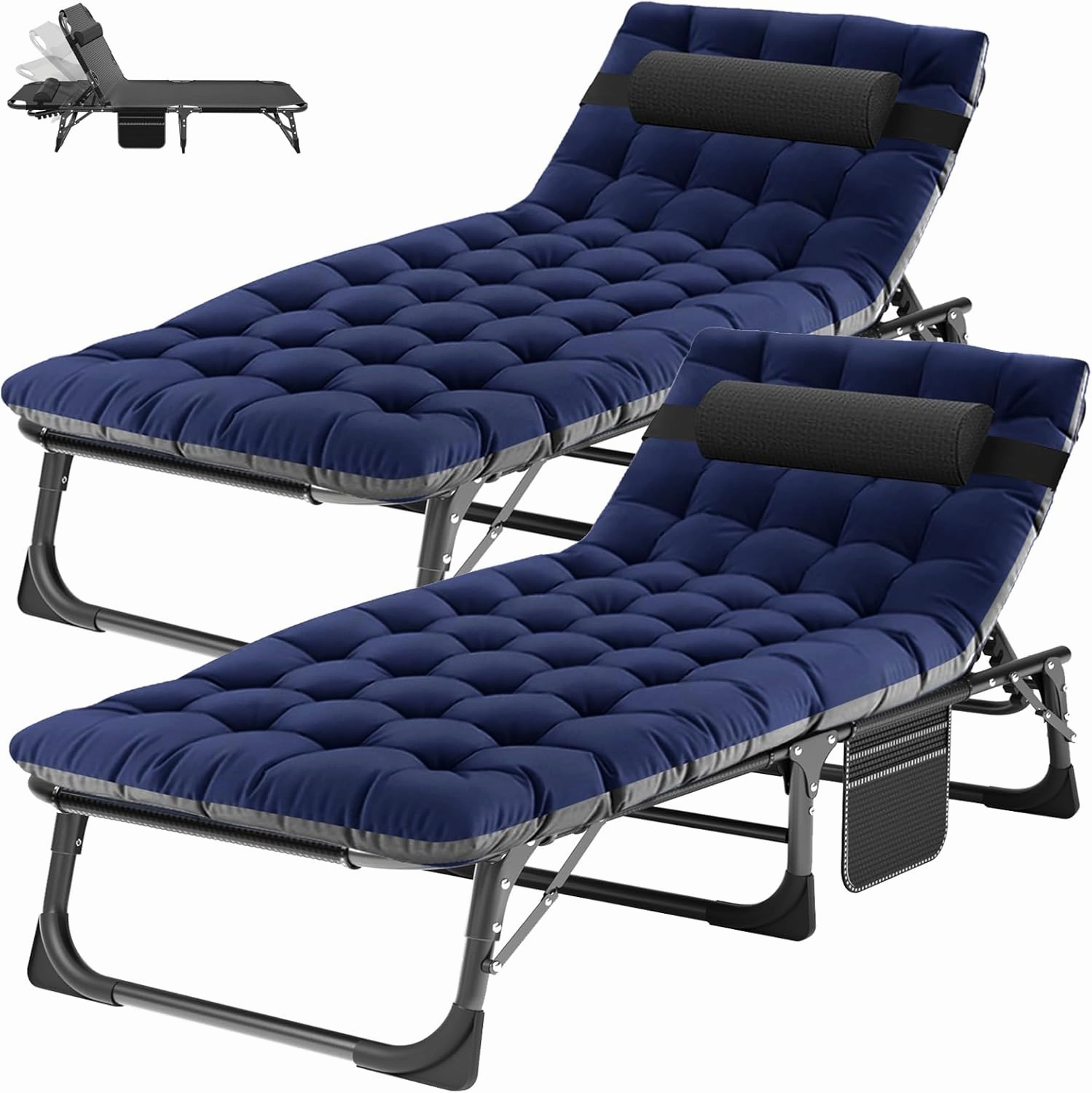 2PK Heavy Duty Folding Camping Cot for Adults, 3-in-1 Adjustable Bed with Mattress & Carry Bag - Perfect for Guests, Home, Office, Travel & Hospital Use