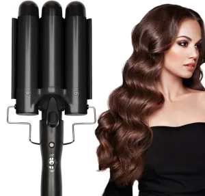 3 Barrel Curling Iron Jumbo 1.25 inch (32mm) Hair Curling Wand Crimper Instant Heating Adjustable Hair Curler with 2 Temperature Control