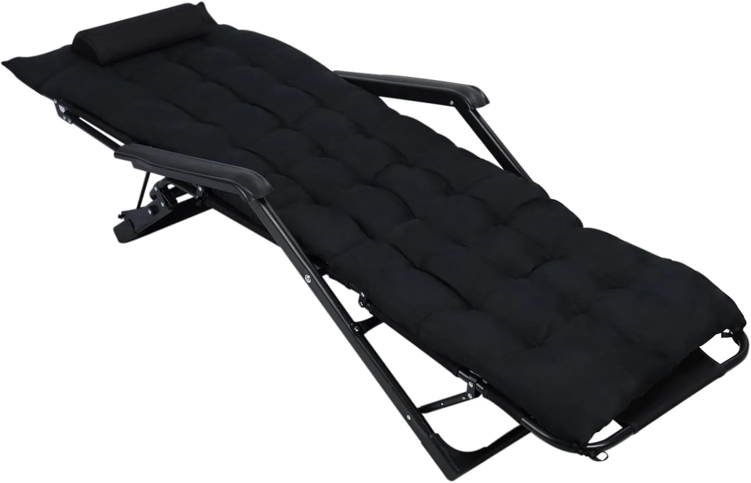 3 in 1 Oversized Folding Camping Cot 20" * 35", 3 2 Positions Adjustable Patio Chaise Lounge Chair, Sleeping Cots for Adults, Portable Cot Bed Lawn Recliner for Bedroom, Pool, Beach, Black