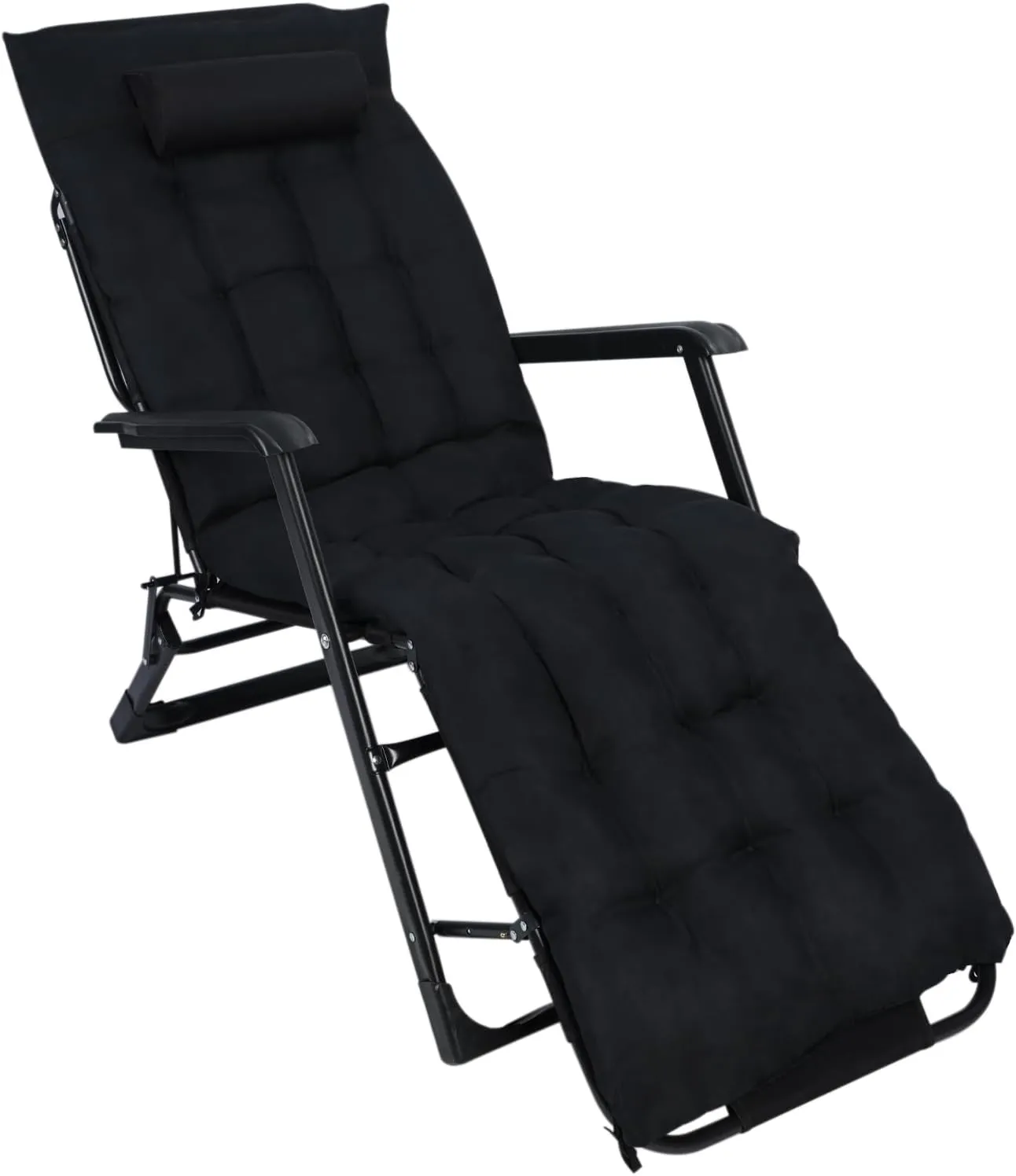 3 in 1 Oversized Folding Camping Cot 20" * 35", 3 2 Positions Adjustable Patio Chaise Lounge Chair, Sleeping Cots for Adults, Portable Cot Bed Lawn Recliner for Bedroom, Pool, Beach, Black