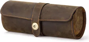 3 Slot Watch Roll Display Box Retro Leather Travel Watch Case Wrist Jewelry Storage Pouch Organizer Gift