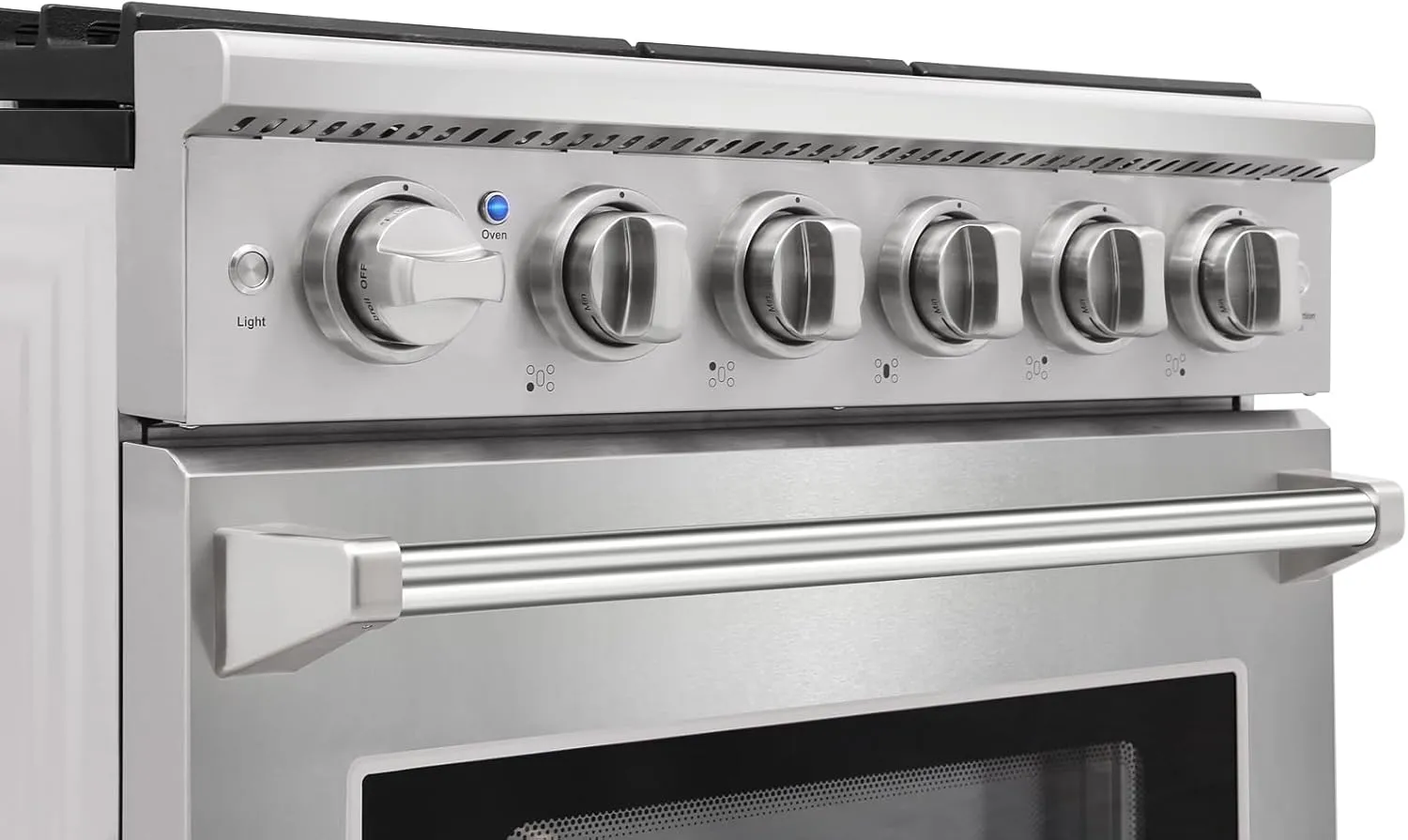 30 inch Professional Freestanding Pro-Style Natural Gas Range or Liquid Propane Gas Range with 5 Burners, 4.55 cu.ft. Oven Capacity, in Stainless Steel - KOS-30RG03M (Stainless Steel)