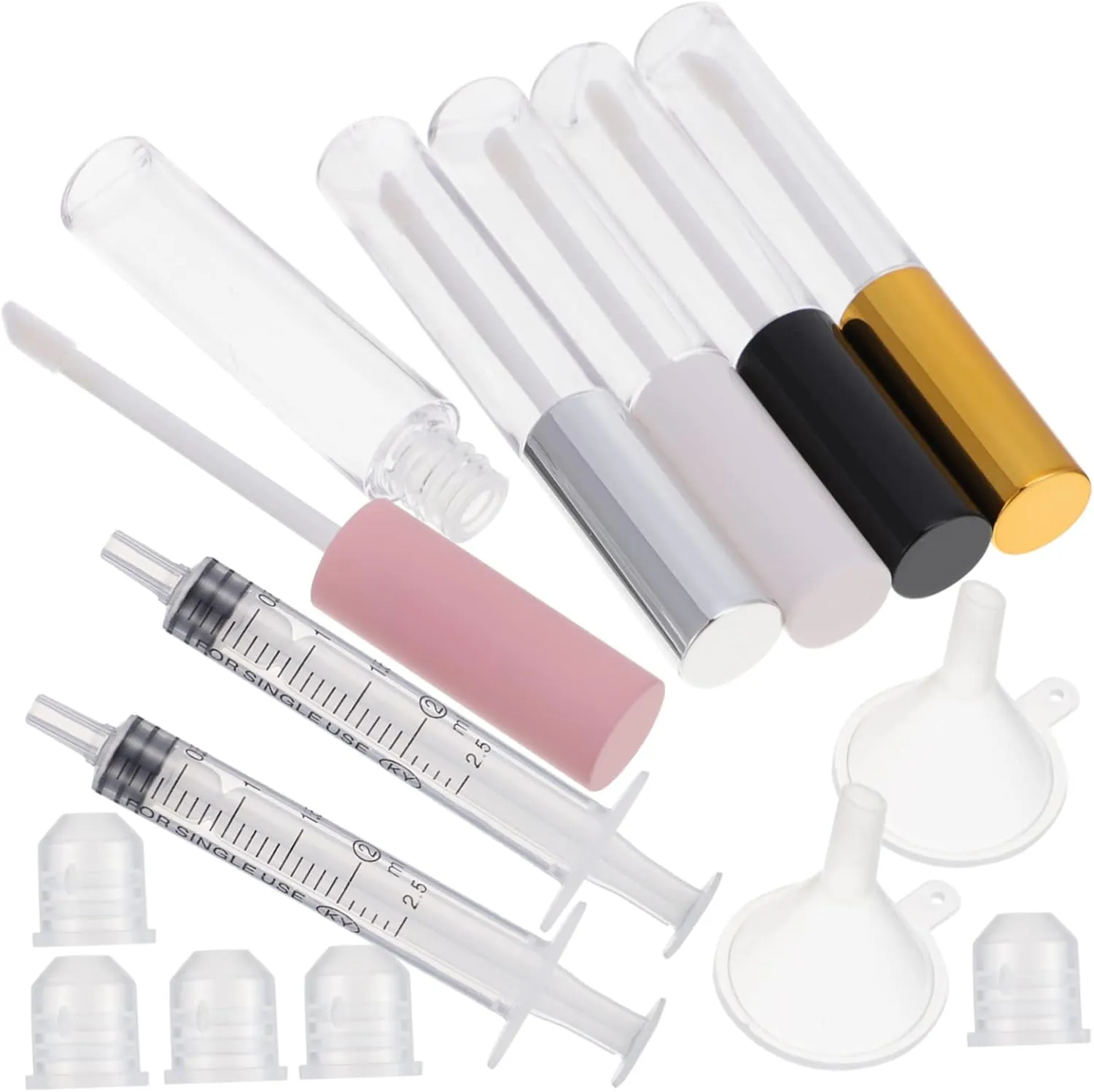 30pcs Clear Empty Mascara Tubes with Plug Refillable Lip Gloss Containers for DIY Cosmetics for Essential Oils Perfumes and Eyelash Creams