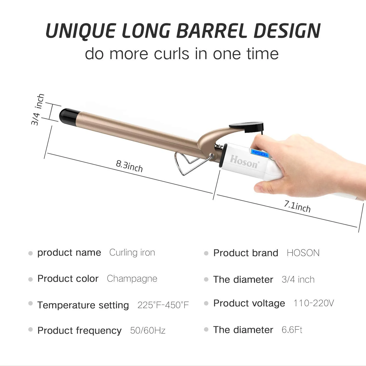 3/4 Inch Curling Iron Professional, Ceramic Tourmaline Curl Wand Barrel, Hair Curler Iron for Short Hair,Glove Include, Glove Include, Gold