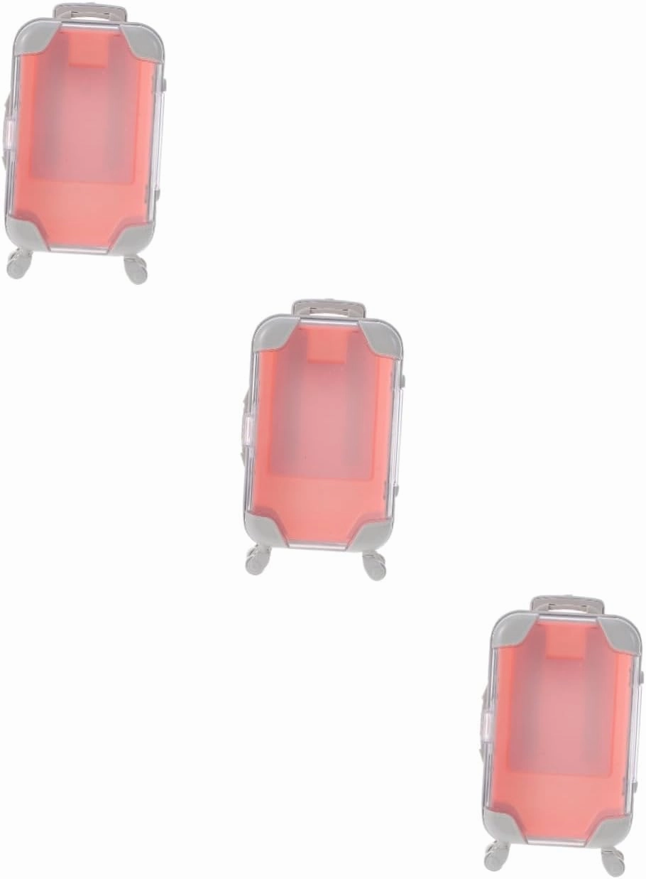 3 Pcs Mini Suitcase Eyelash Storage Box Creative Travel Case for False Lashes Plastic Packaging Box