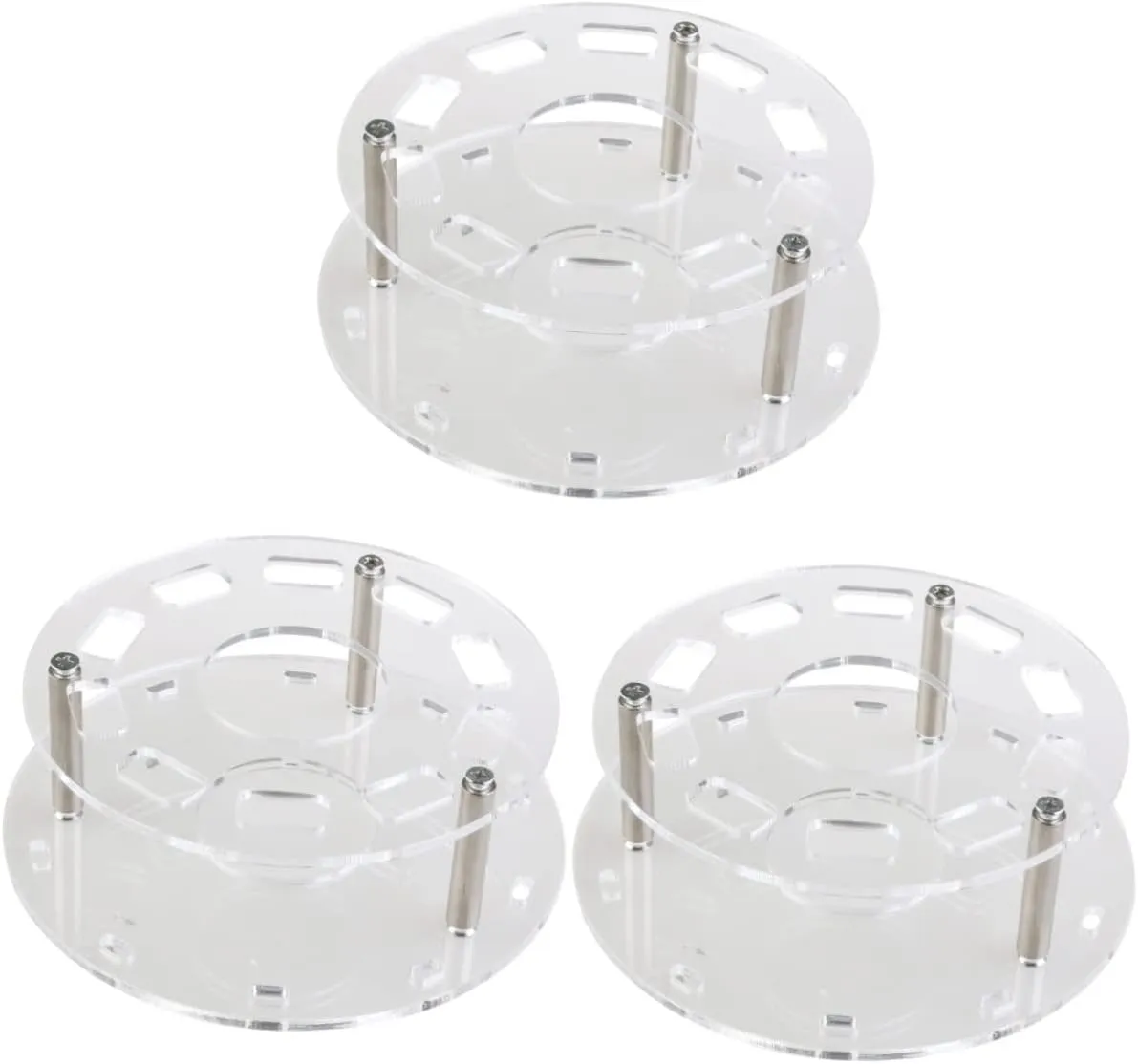 3pcs Cosmetic Shelf Tool Transparent Makeup Brush Organizer Oval Brush Holder Drying Rack for Vanity Makeup Storage for Neat Organization