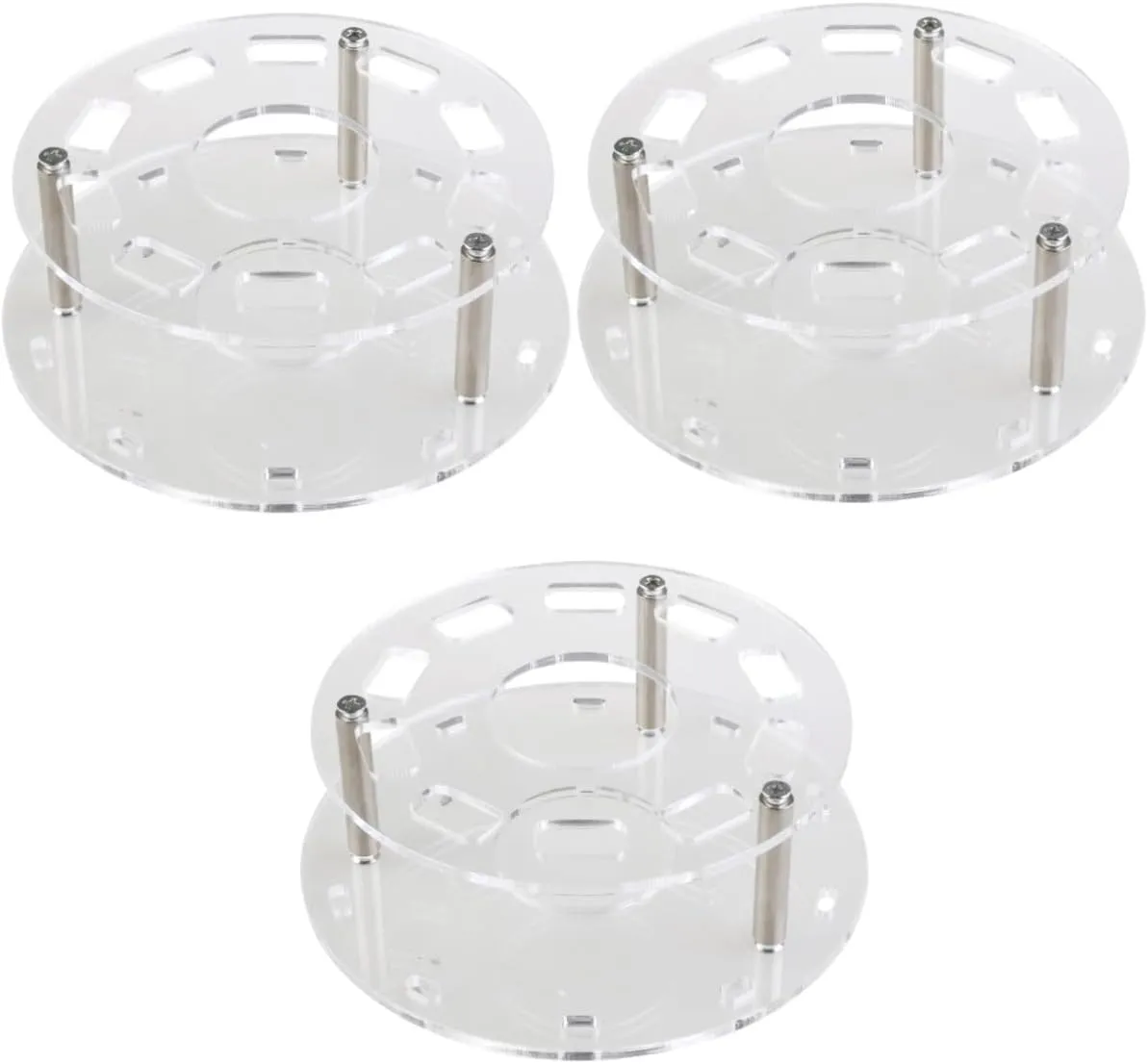 3pcs Cosmetic Shelf Tool Transparent Makeup Brush Organizer Oval Brush Holder Drying Rack for Vanity Makeup Storage for Neat Organization