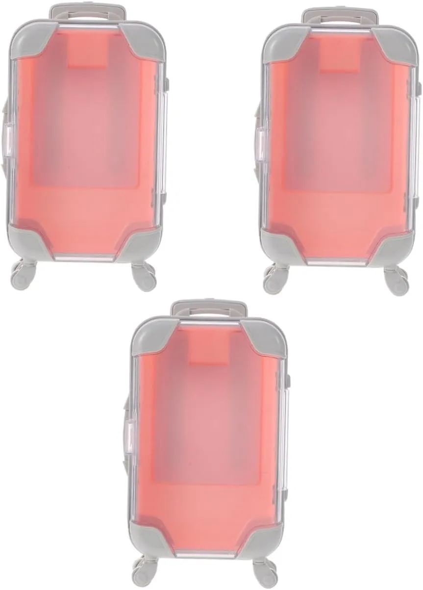 3pcs Luggage Shaped False Eyelash Organizer Case Compact Plastic Lash Box for Open Design for Eyelash Storage and
