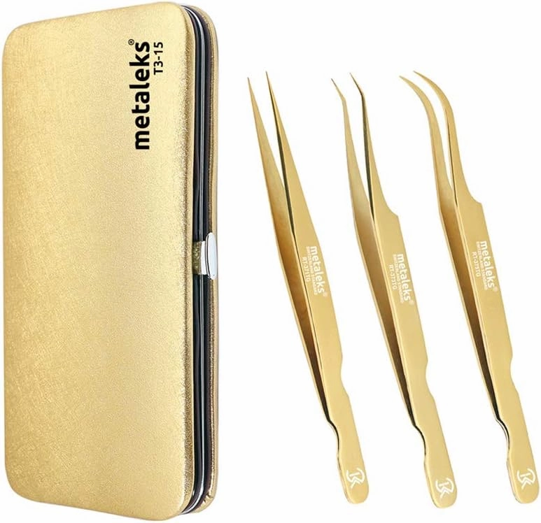 3PCS Eyelash Tweezers Set