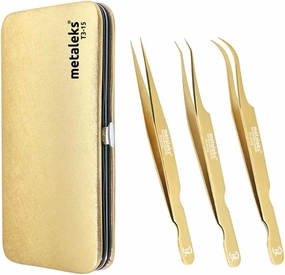 3PCS Eyelash Tweezers Set
