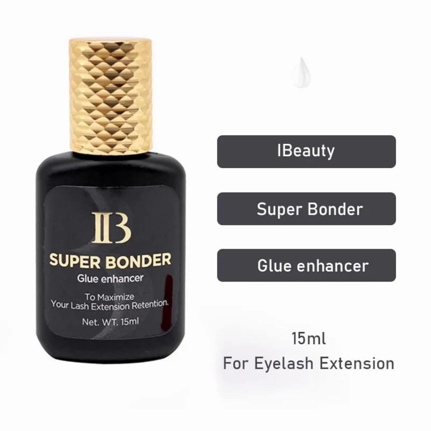 3PCS IB Beauty Eyelash Extension Glue Primer Premium With Gel Remover Clear Eyelashes Super Bonder Professinal Adhesive Hardener 3bottles/set Professional Salon Use by LAVA