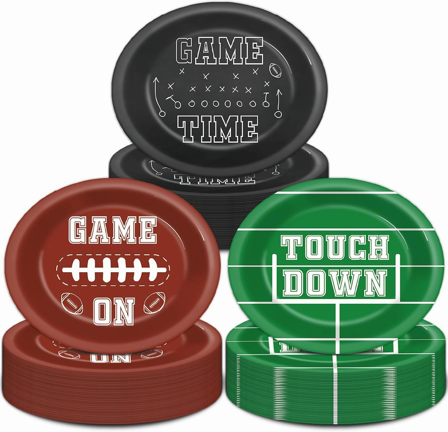 48Pcs Football Party Oval Plates 11 Inch Football Party Supplies Disposable Football Themed Birthday Tableware Dinnerware Set Platter Dish Tray for Sport Game Touchdown Party Decorations