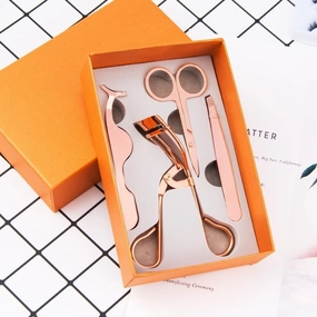 4 In1 False Eyelash Assistant Eyebrow Clipper Beauty Tool(Rose Gold)