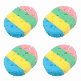 4pcs Rainbow Oval Bath Sponges Exfoliating Shower Foam Body Sponges Exfoliating Soothing Sponges for