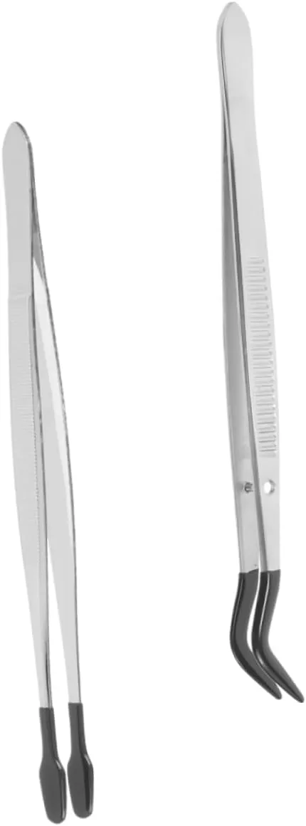 4sets Stainless Steel Craft Tweezers Lashes Tweezers Multi-use Eyelash Applicator for Stamp Collecting 2pcs*4