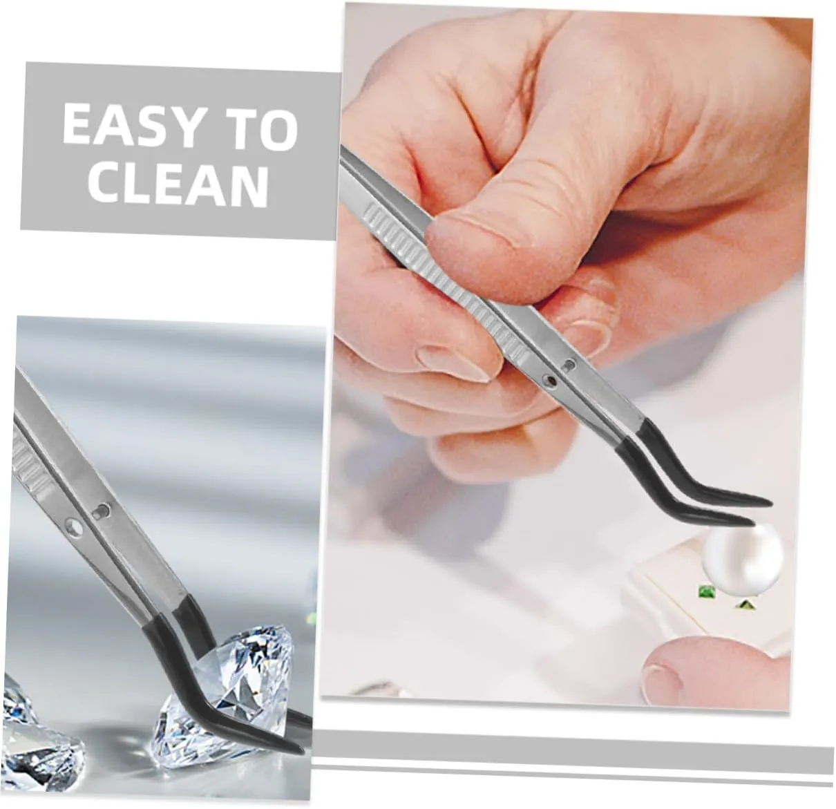 4sets Stainless Steel Craft Tweezers Lashes Tweezers Multi-use Eyelash Applicator for Stamp Collecting 2pcs*4