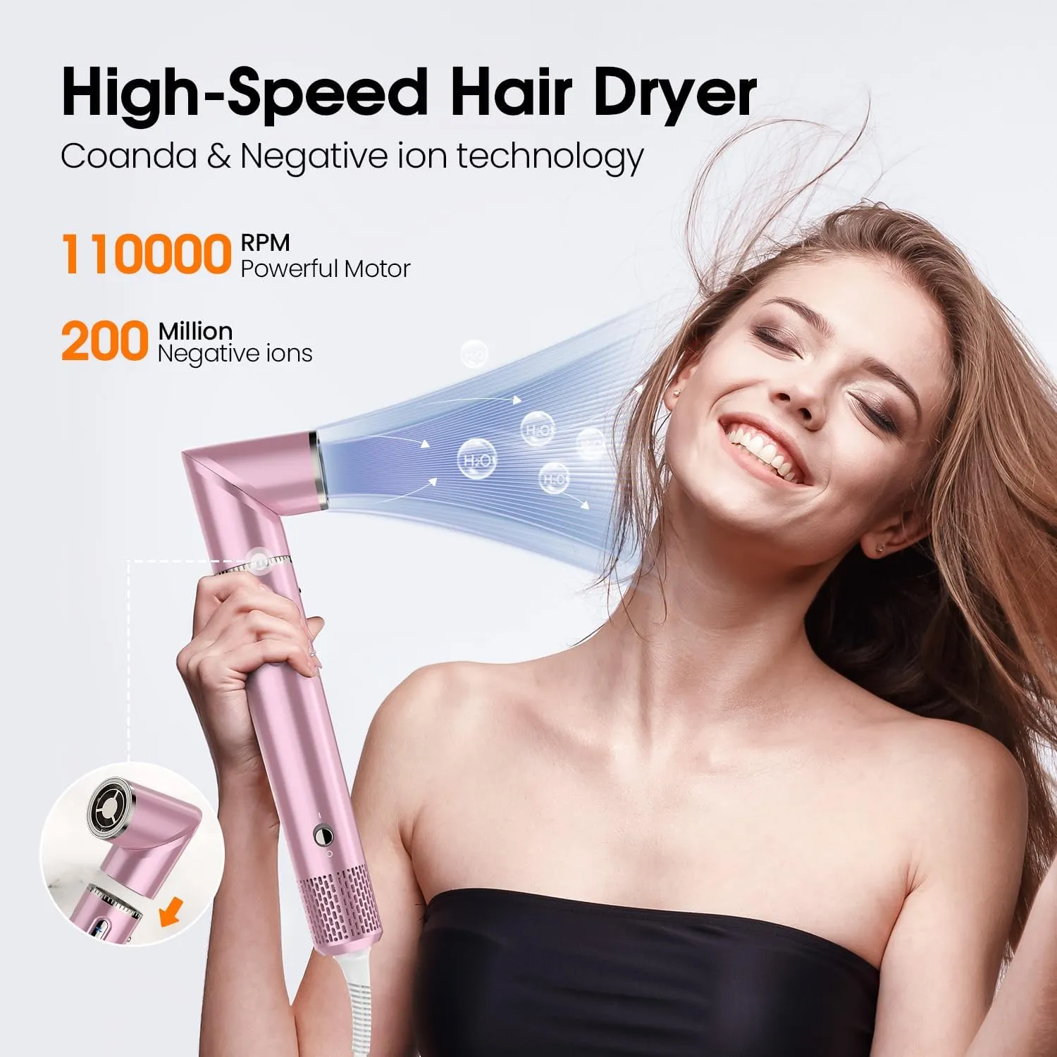 5 in 1 Hair Dryer Brush one Step Professional hot air Brush Set Blow Dryer for Fast Drying, Auto Curling, Straightening Combing Multi Hair Styler