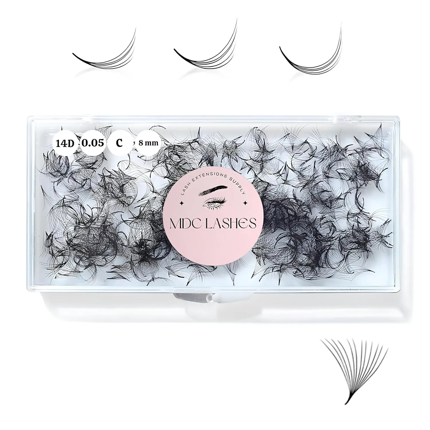 500 Promades Eyelash Fans| 5D-20D, 0.03-0.05-0.07 Thickness, C/CC/D Curls, 8-18mm| Volume Lash Extensions Premade Lash Fans Pro Pre Made False Eyelashes Pestañas Pelo A Pelo(14D-0.05-D-15)