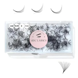 500 Promades Eyelash Fans| 5D-20D, 0.03-0.05-0.07 Thickness, C/CC/D Curls, 8-18mm| Volume Lash Extensions Premade Lash Fans Pro Pre Made False Eyelashes Pestañas Pelo A Pelo(14D-0.05-D-15)