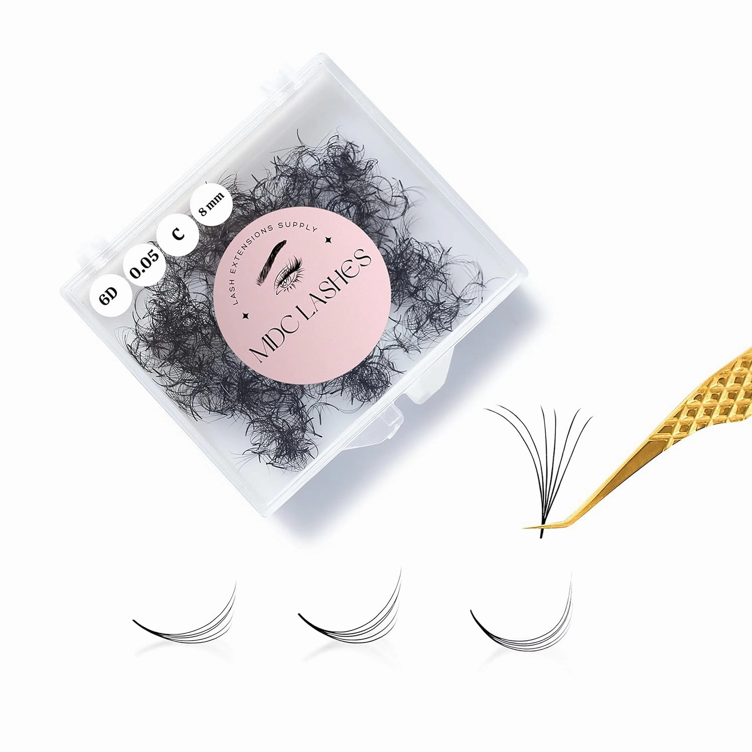 500 Promades Eyelash Fans| 5D-20D, 0.03-0.05-0.07 Thickness, C/CC/D Curls, 8-18mm| Volume Lash Extensions Premade Lash Fans Pro Pre Made False Eyelashes Pestañas Pelo A Pelo(6D-0.05-D-17)
