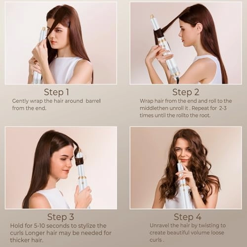 5 in 1 Upgrade Hair Dryer Brush Blow Dryer Brush, Air Curler Air Curling Wrap Styler, Detachable Hot Air Brush Negative Ion Curling Brush Iron, Hair Styling Tools for Drying Curling Straightening
