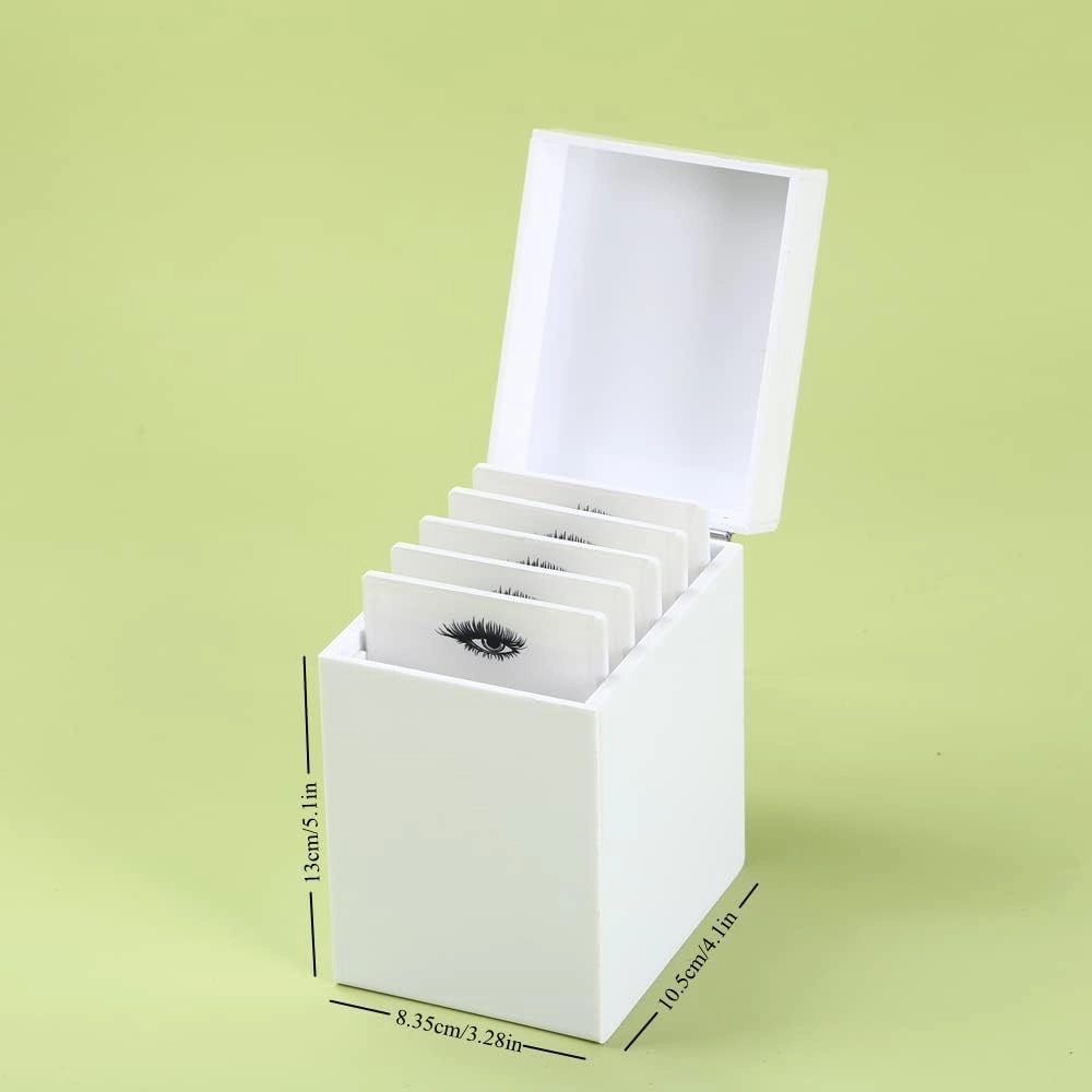 5 Layers Acrylic Eyelash Storage Box, Makeup Eyelashes Extension Close-Packed Display with 5 Pallets, Grafting False Eyelashes Glue Pallet Holder Display Organizer (5 Layers White)